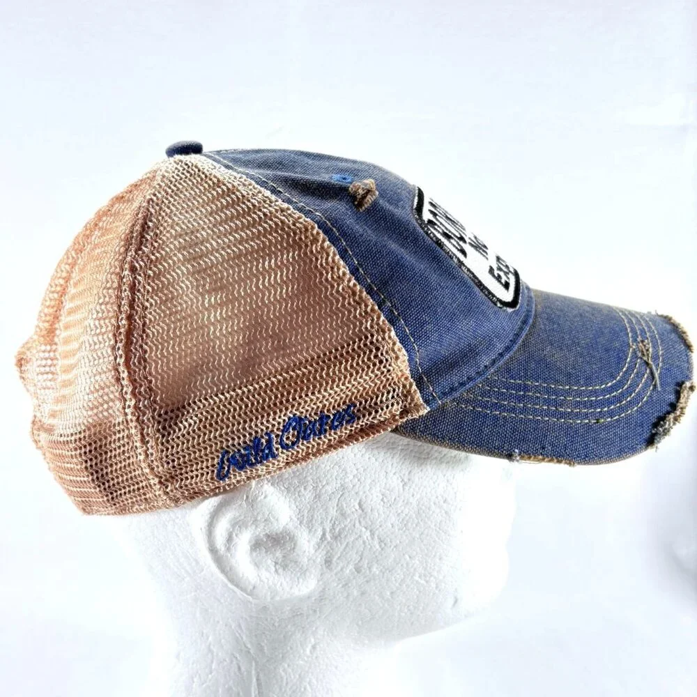 Wild Oates Born Free Now I'm‎ Expensive Denim Distressed Snapback Trucker Hat